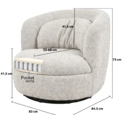 Fauteuil Bo beige
