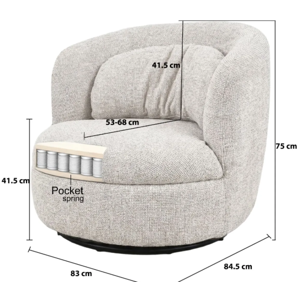 Fauteuil Bo beige
