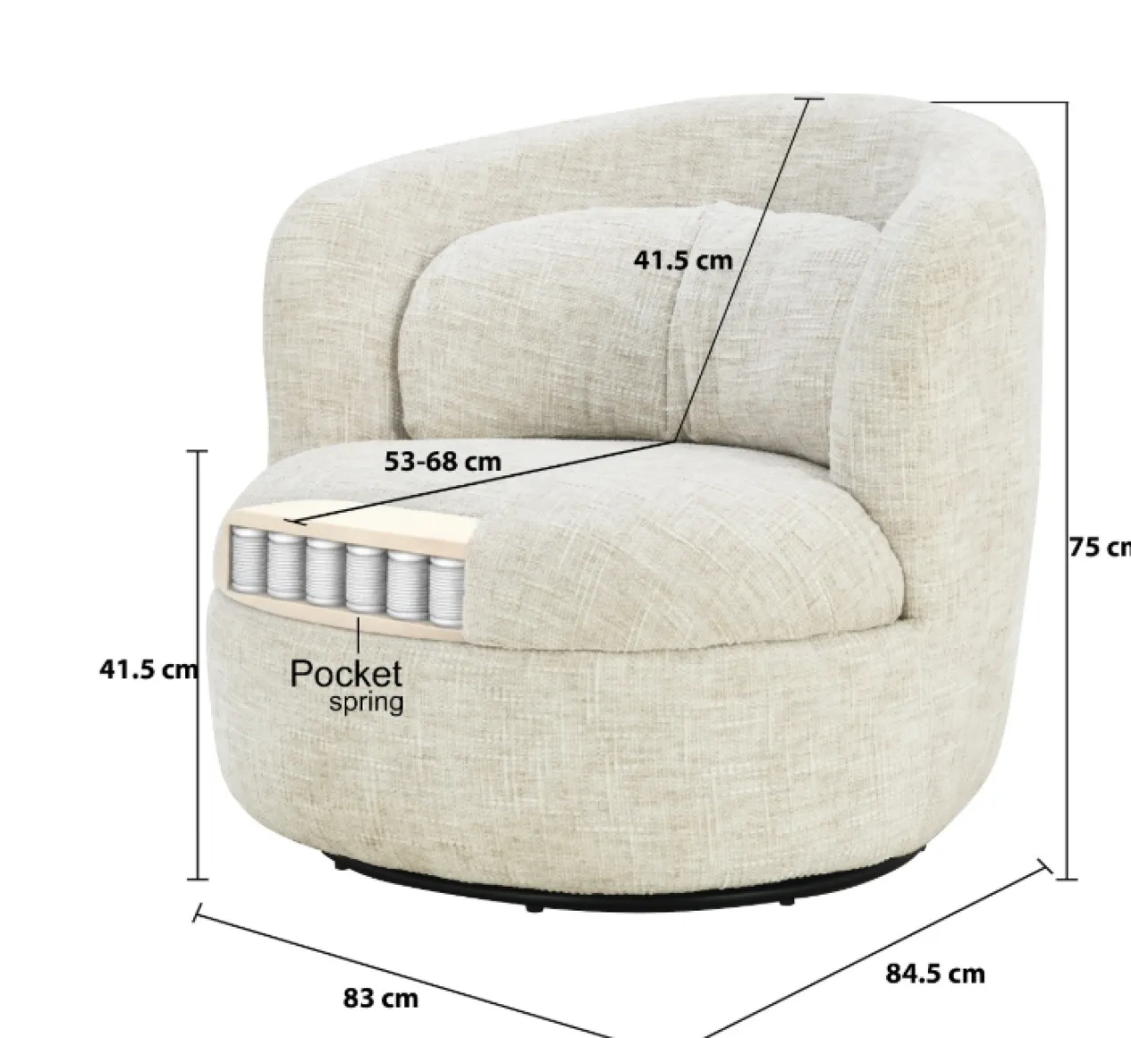 Fauteuil Bo cream