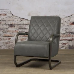 Fauteuil Civo met armleuning bull Cognac - set van 4