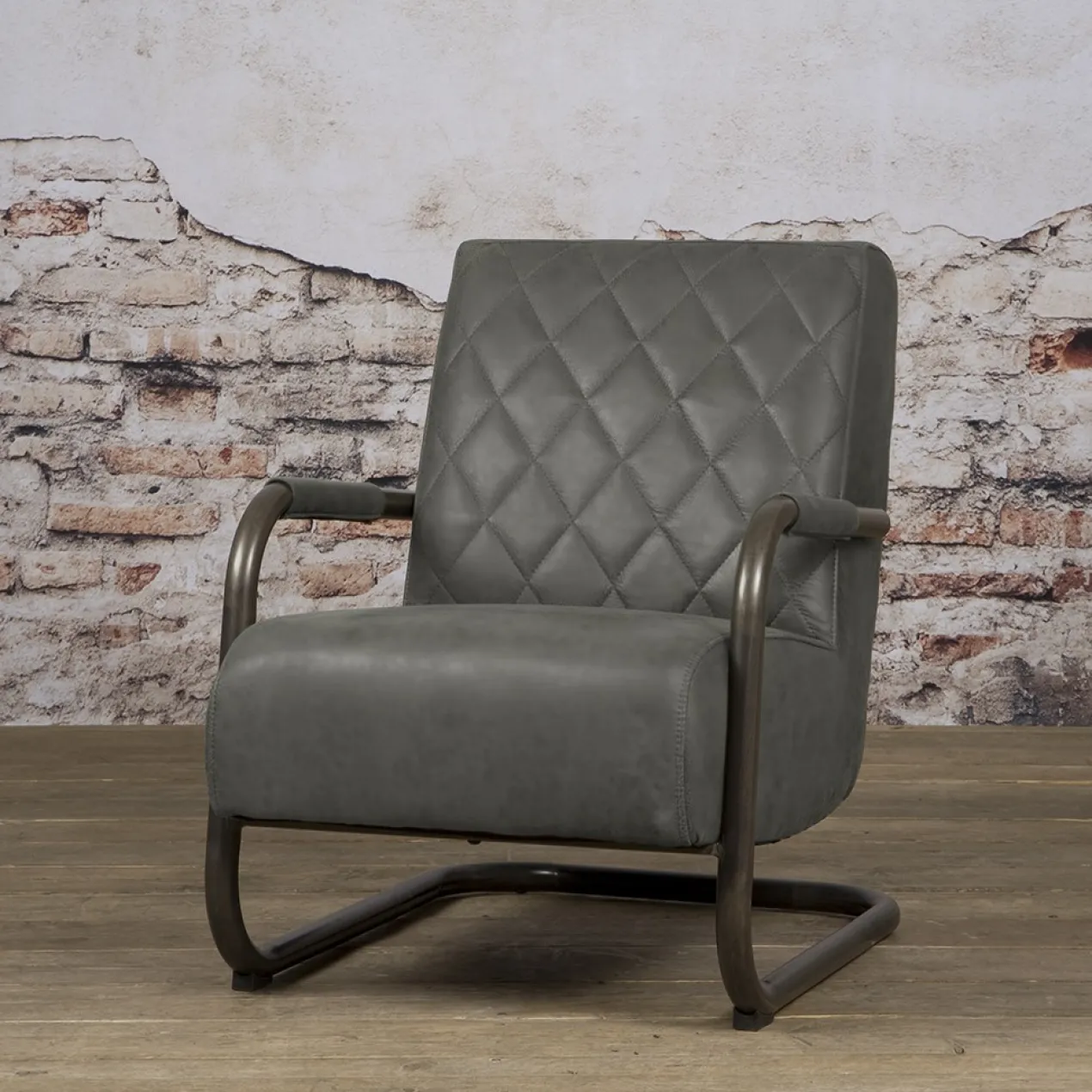 Fauteuil Civo met armleuning bull Cognac - set van 4
