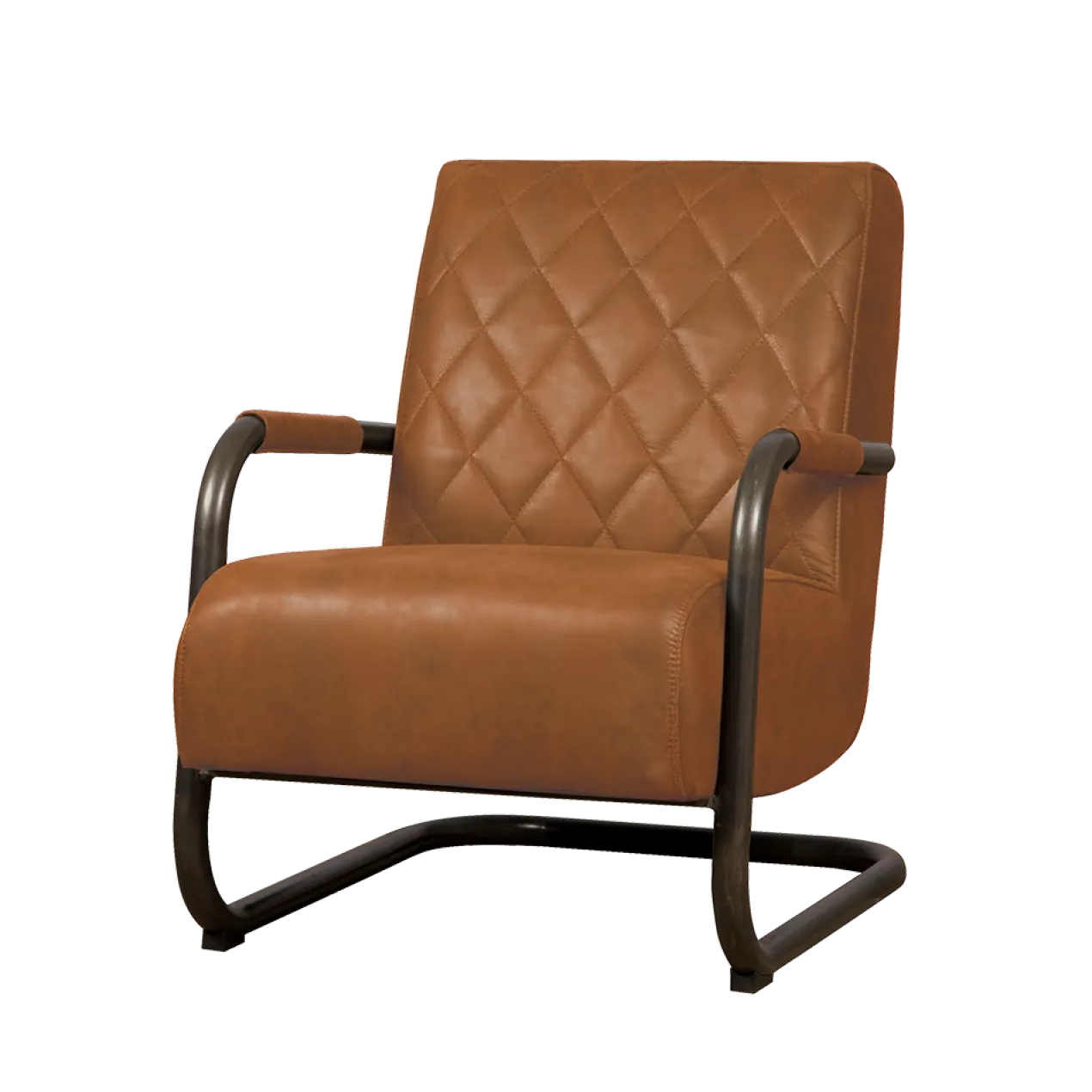 Fauteuil Civo met armleuning bull Cognac - set van 4