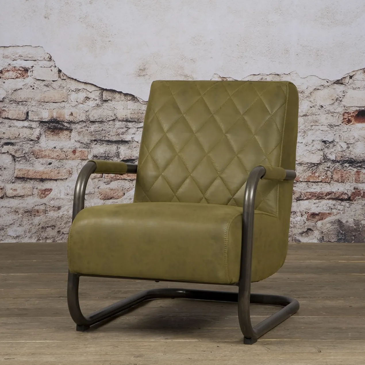 Fauteuil Civo met armleuning bull Cognac - set van 4