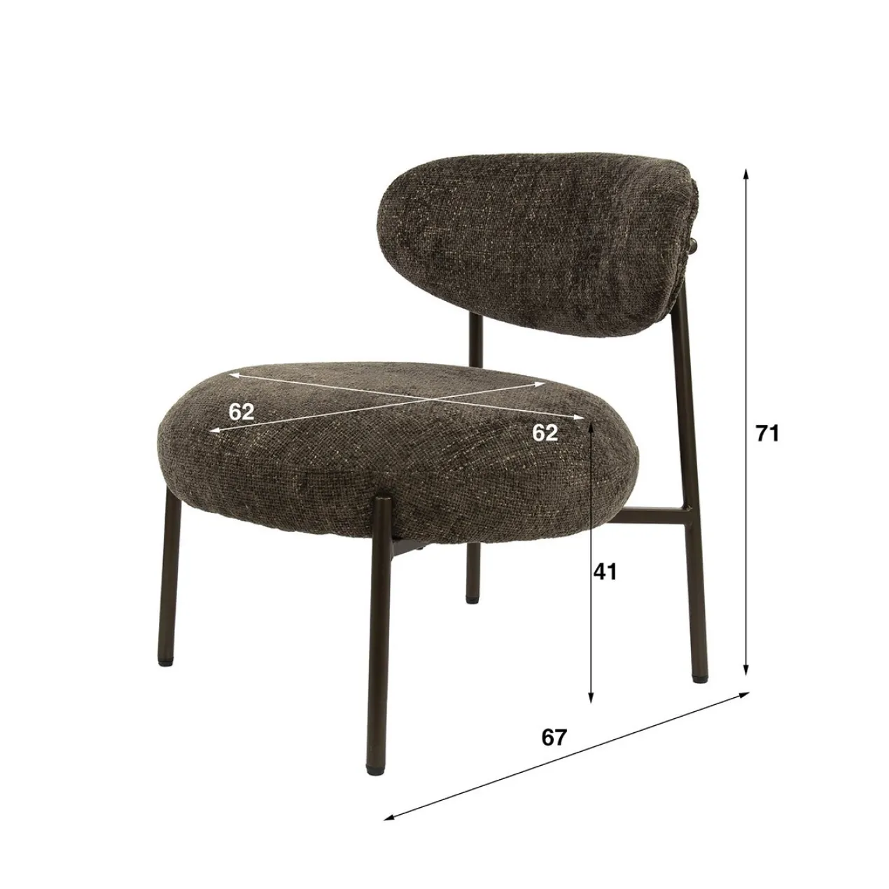 Fauteuil Drop bruin