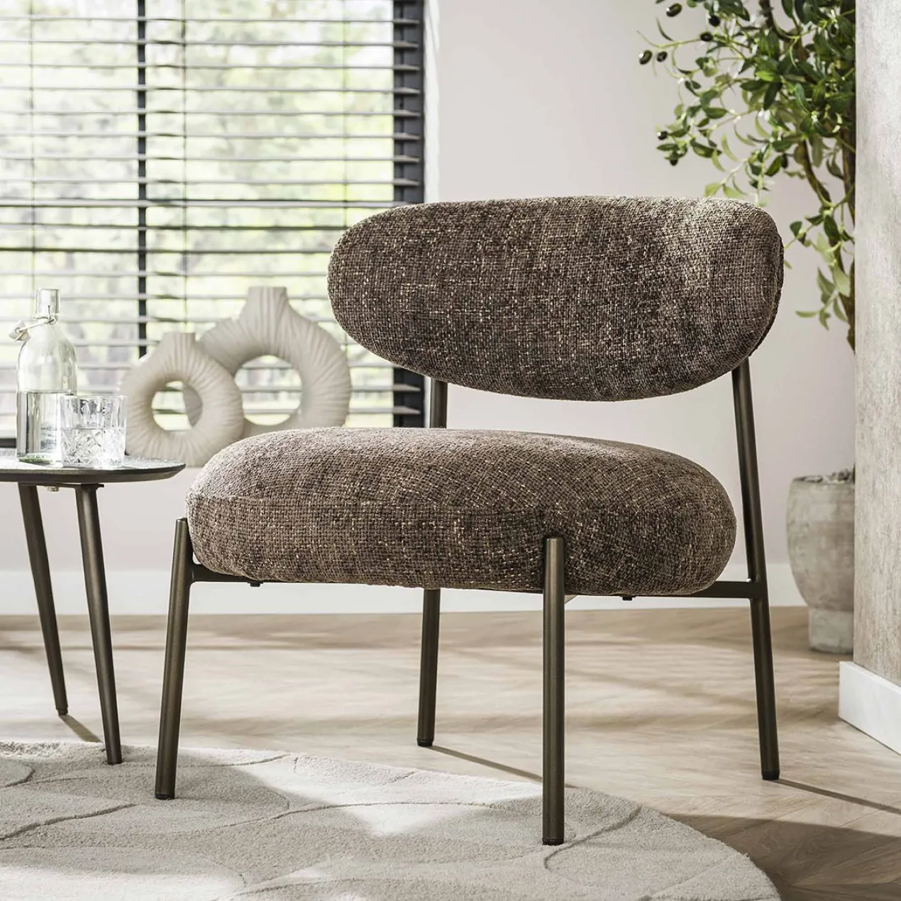 Fauteuil Drop bruin