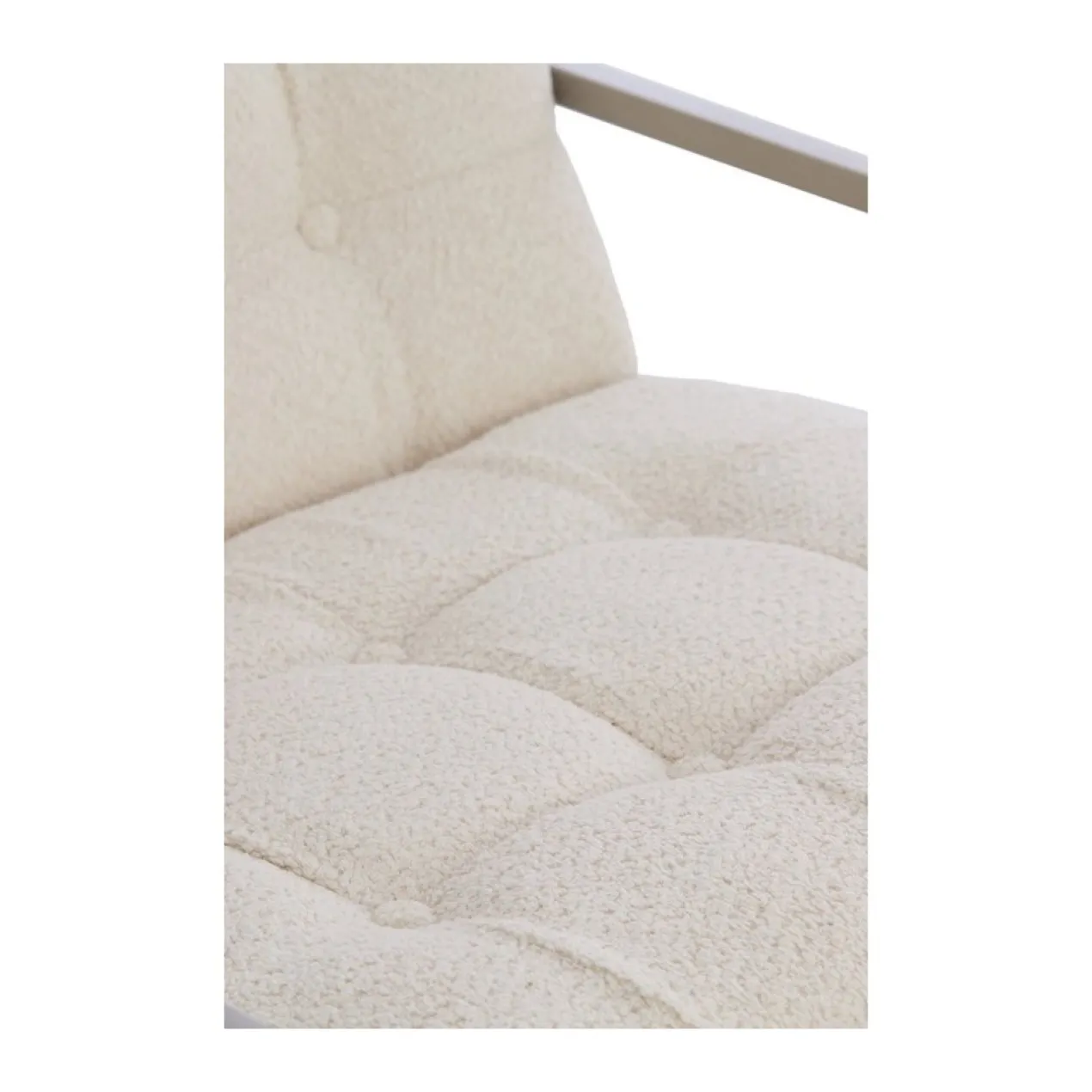Fauteuil Geneve boucle creme/nickel