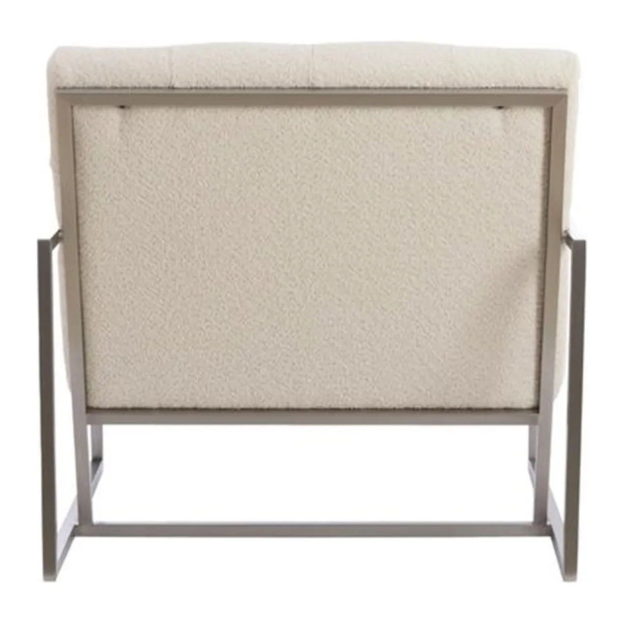 Fauteuil Geneve boucle creme/nickel