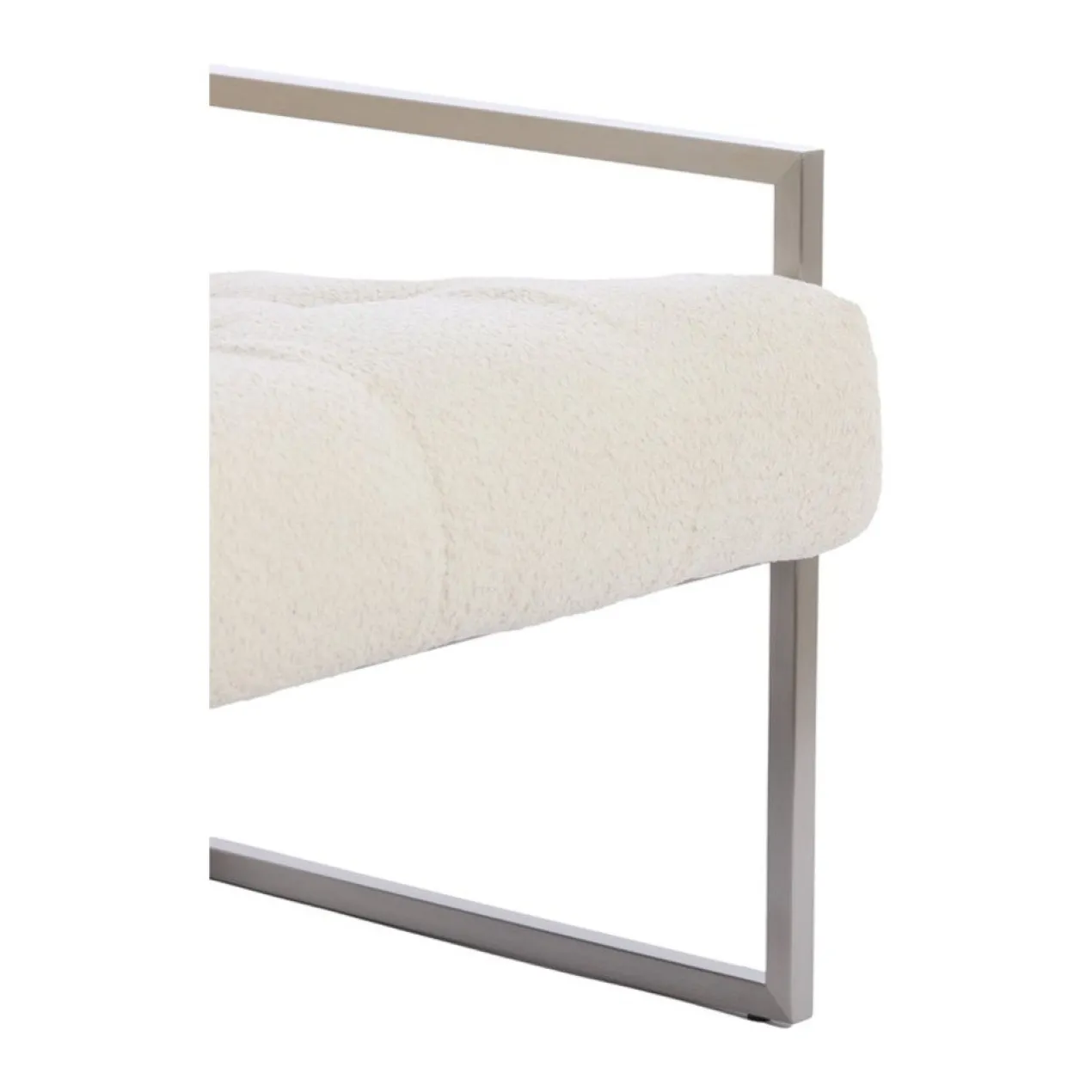 Fauteuil Geneve boucle creme/nickel
