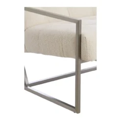 Fauteuil Geneve boucle creme/nickel