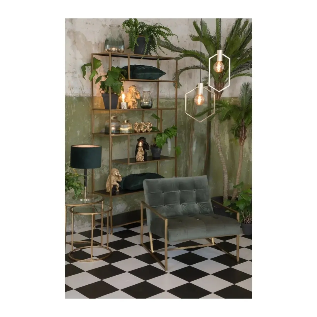 Fauteuil Geneve velvet olive groen