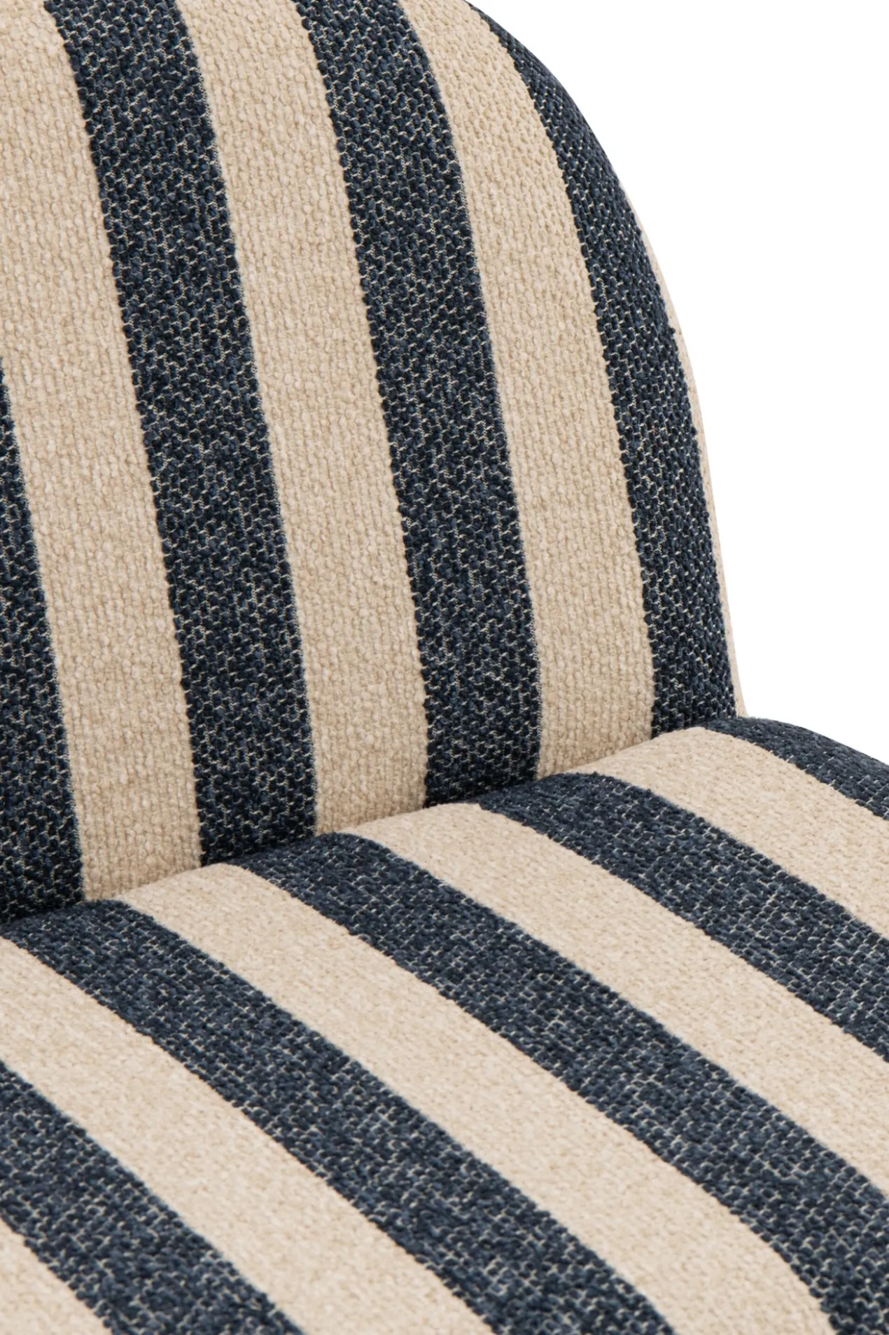 Fauteuil gestreept blauw/wit