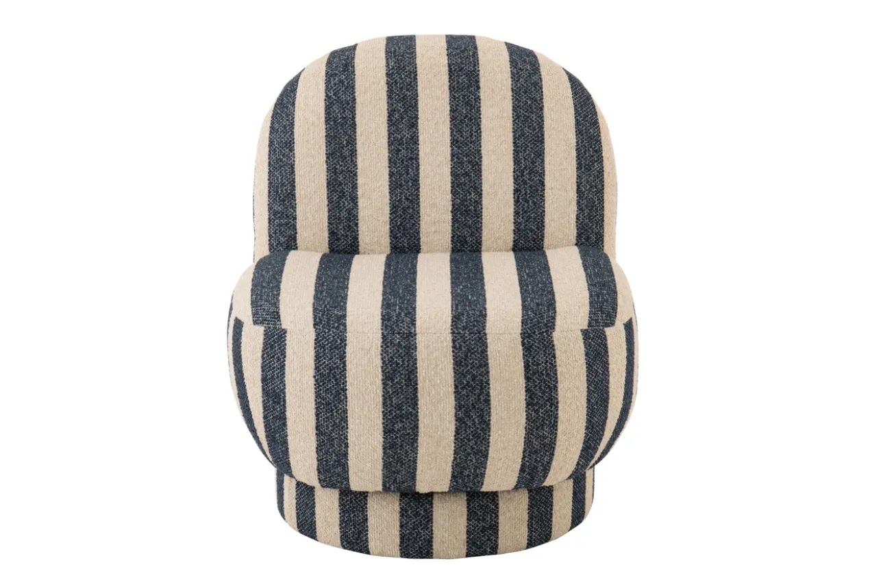 Fauteuil gestreept blauw/wit