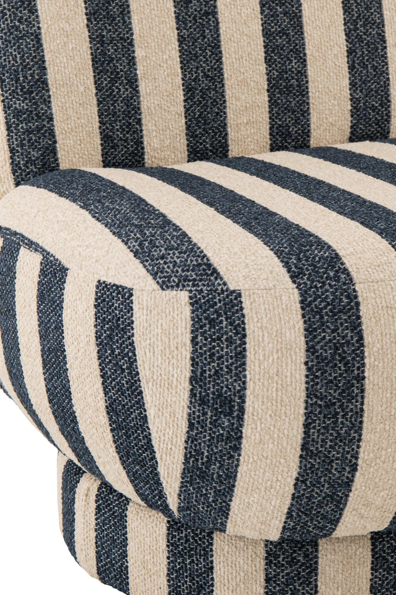 Fauteuil gestreept blauw/wit