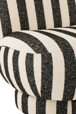 Fauteuil gestreept zwart/wit