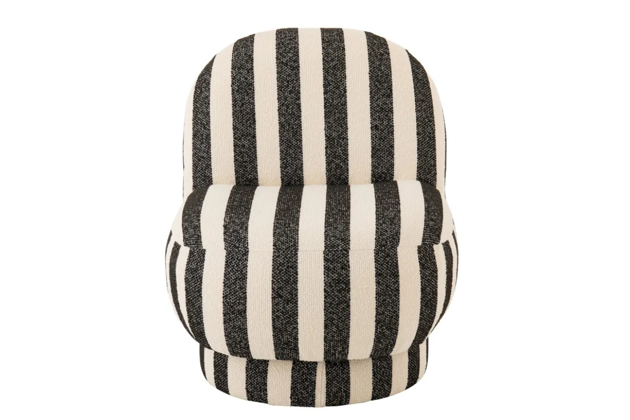 Fauteuil gestreept zwart/wit