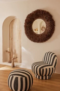 Fauteuil gestreept zwart/wit