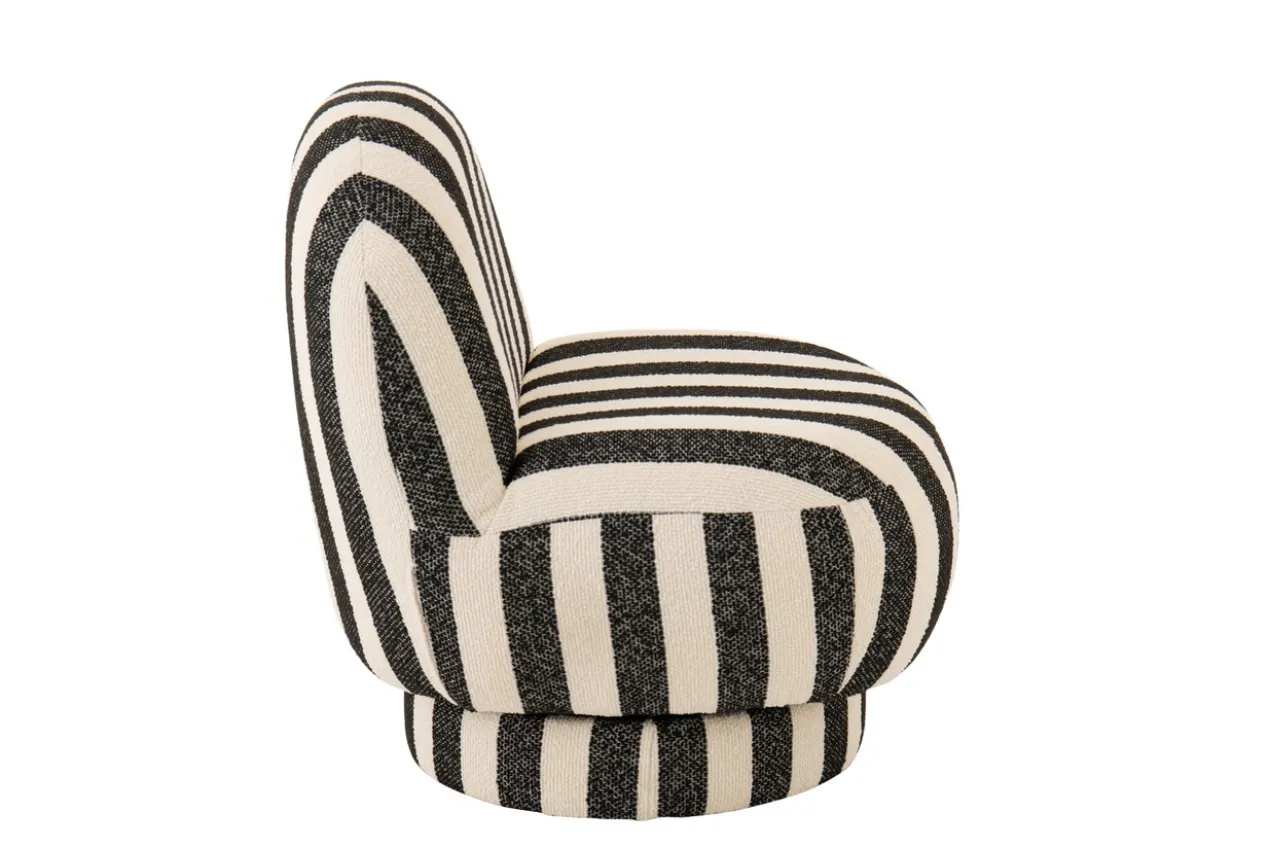 Fauteuil gestreept zwart/wit