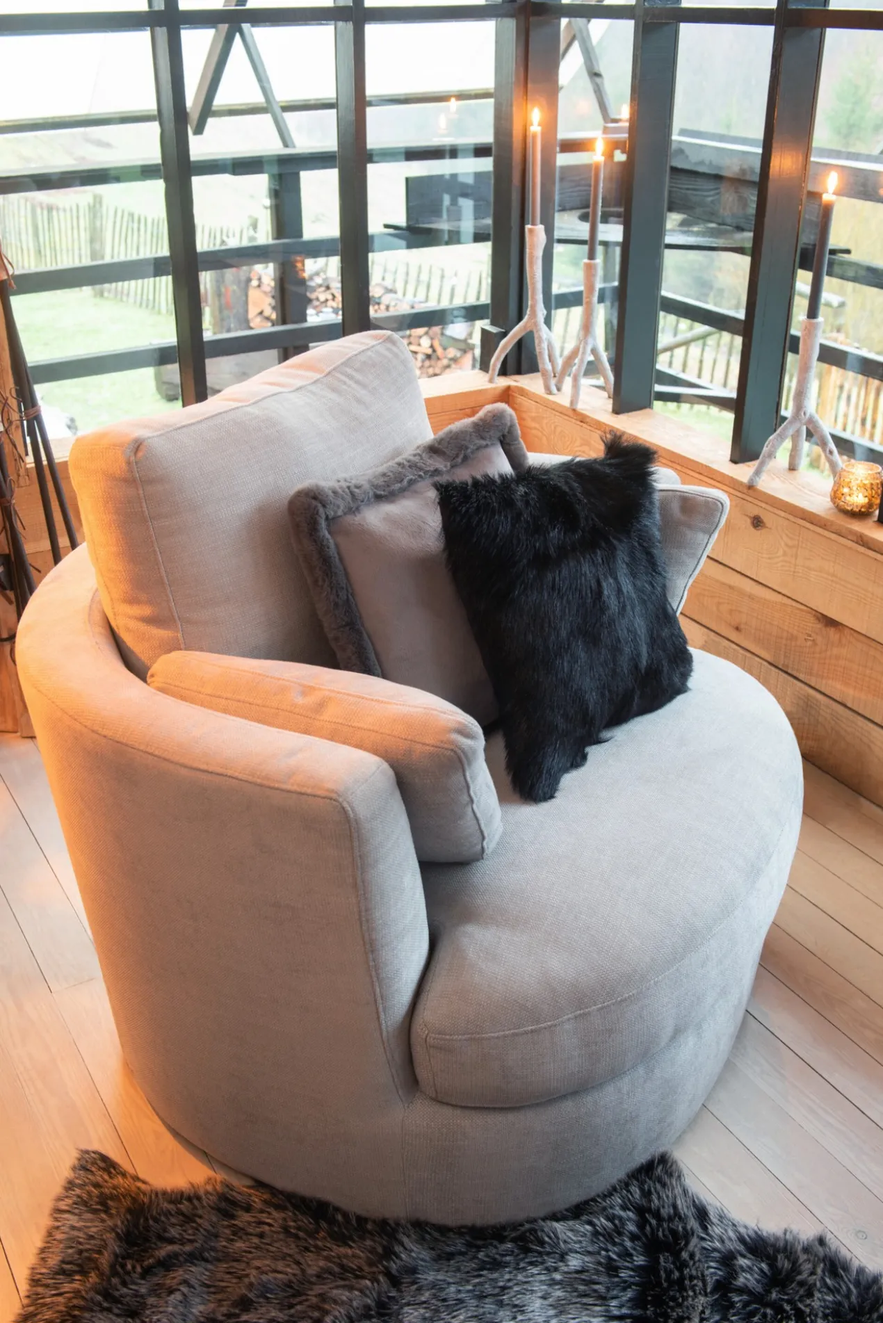 Fauteuil 360º grijs