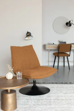 Fauteuil JAX OCHRE bouclé