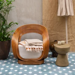 Fauteuil Jonas natural rattan vintage