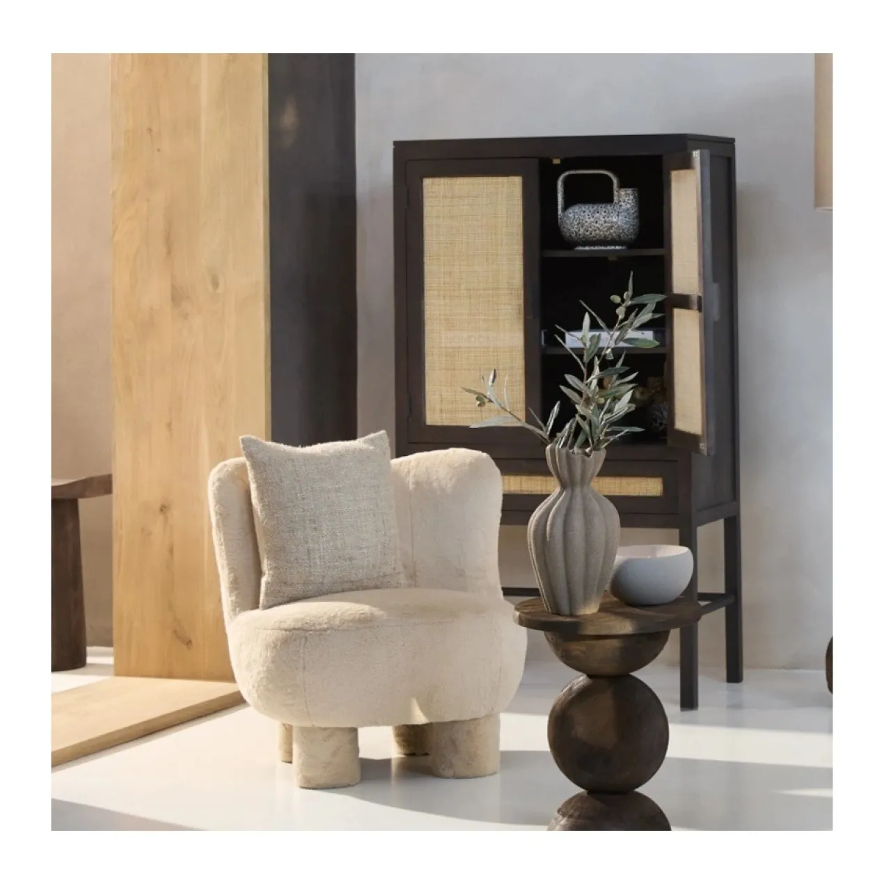 Fauteuil Kamovu teddy beige