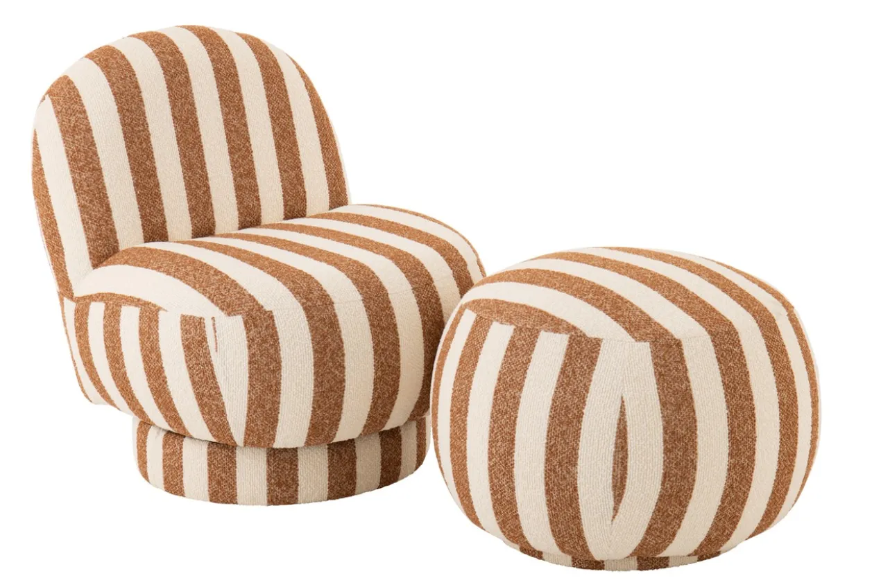 Fauteuil Loungestoel zand/wit