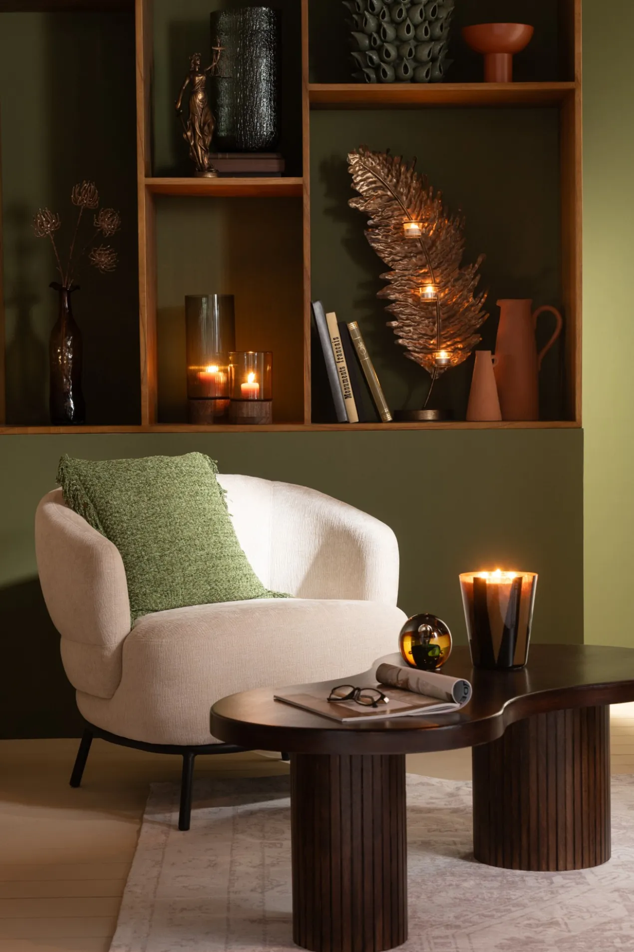 Fauteuil Mars populierenhout/schuim beige