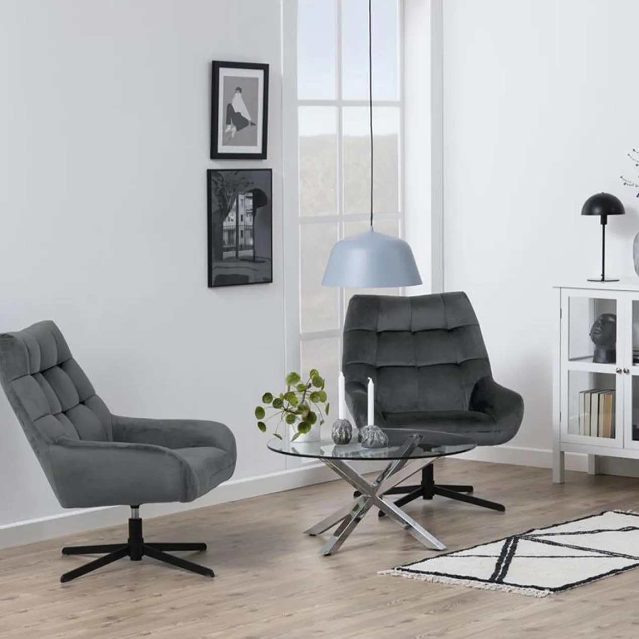 Fauteuil Niek draaibaar Donkergrijs