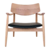 Fauteuil Oliver hout met kunstleren zitting Naturel