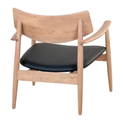 Fauteuil Oliver hout met kunstleren zitting Naturel
