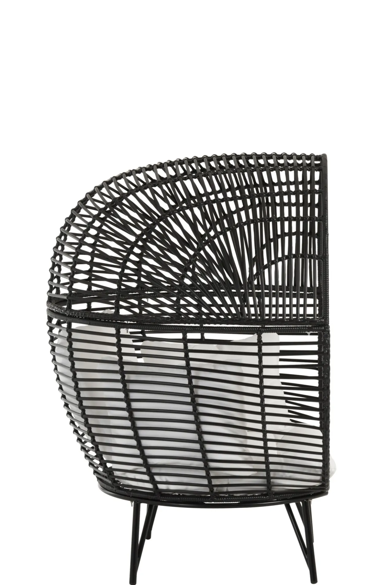 Fauteuil Ovaal staal zwart/wit