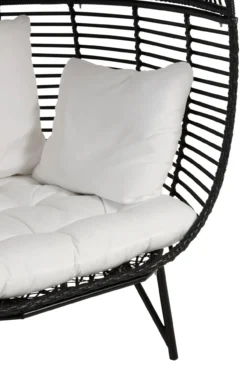 Fauteuil Ovaal staal zwart/wit