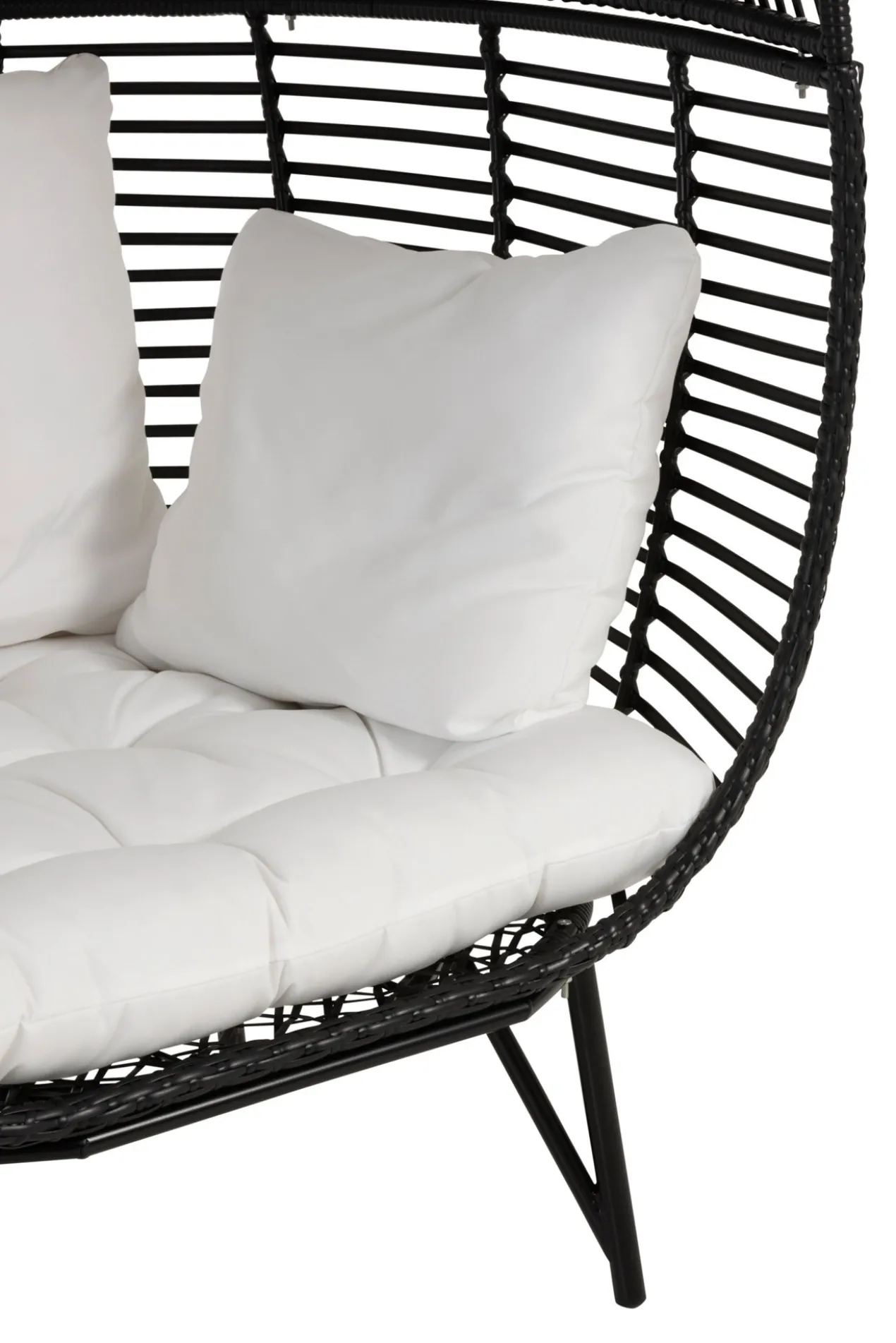 Fauteuil Ovaal staal zwart/wit