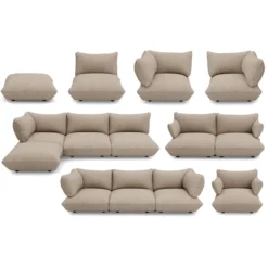 Fauteuil Sumo loveseat boucle recycled brown melange