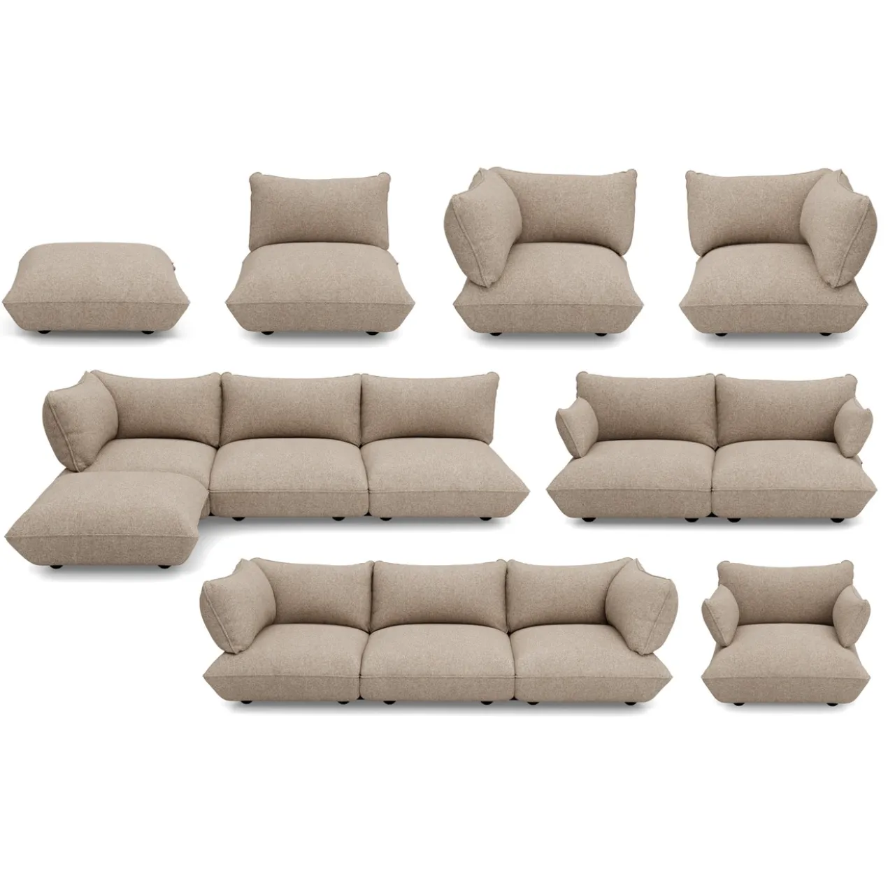 Fauteuil Sumo loveseat boucle recycled brown melange