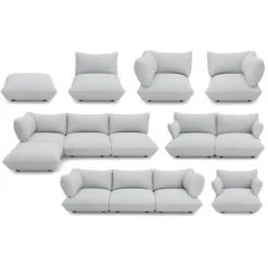 Fauteuil Sumo loveseat boucle recycled grey melange