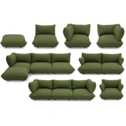 Fauteuil Sumo loveseat boucle recycled leaf green