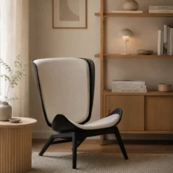Fauteuil The Reader zwart houten white sands