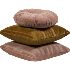 Feis kussens velvet roze/naturel - set van 3