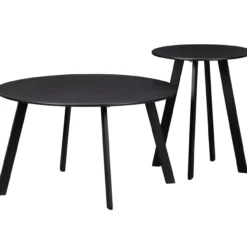 Fer tuin bijzettafel o70 cm metaal zwart