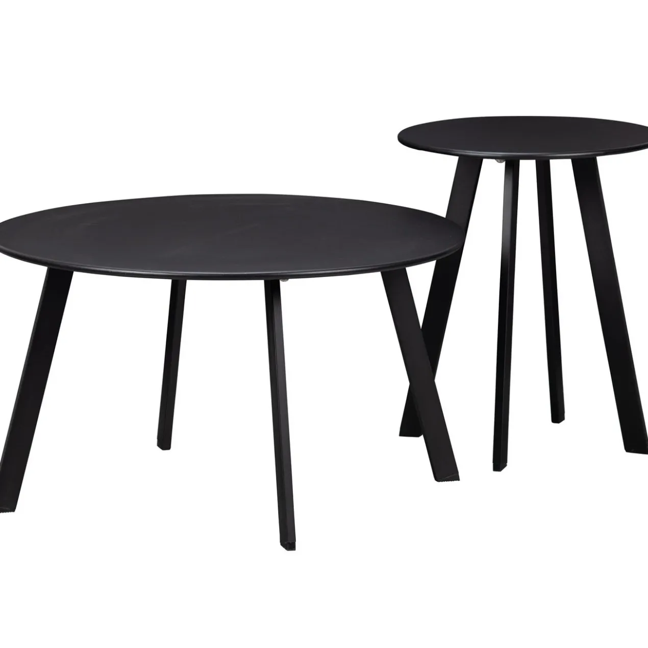 Fer tuin bijzettafel o70 cm metaal zwart