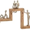 Figuur de 4 relaxers mangohout aluminium