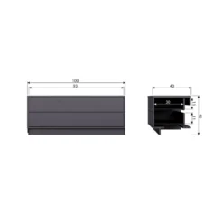 Finca tv meubel 100 cm grenen diepzwart [fsc]