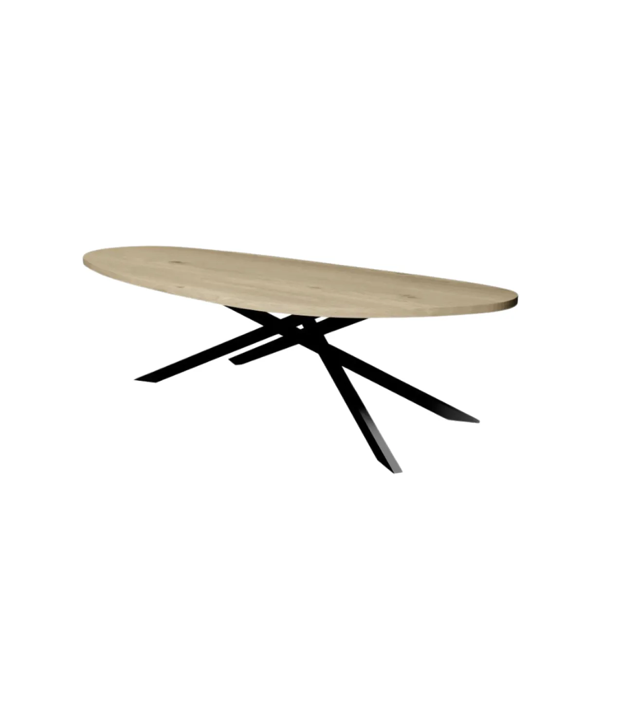 Firma Hout & Staal Eettafel Leaf | Mikado frame | Matte lak Eettafel Leaf | 220*100 cm | Rechte rand | Matte lak
