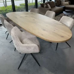 Firma Hout & Staal Eettafel Leaf | Mikado frame | Matte lak Eettafel Leaf | 220*100 cm | Roundline | Matte lak