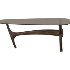 Flash salontafel mangohout/glas walnoot
