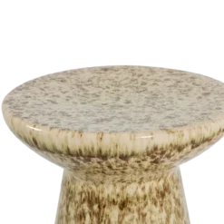 Fleck bijzettafel 43xo35 cm keramiek lichtbruin melange