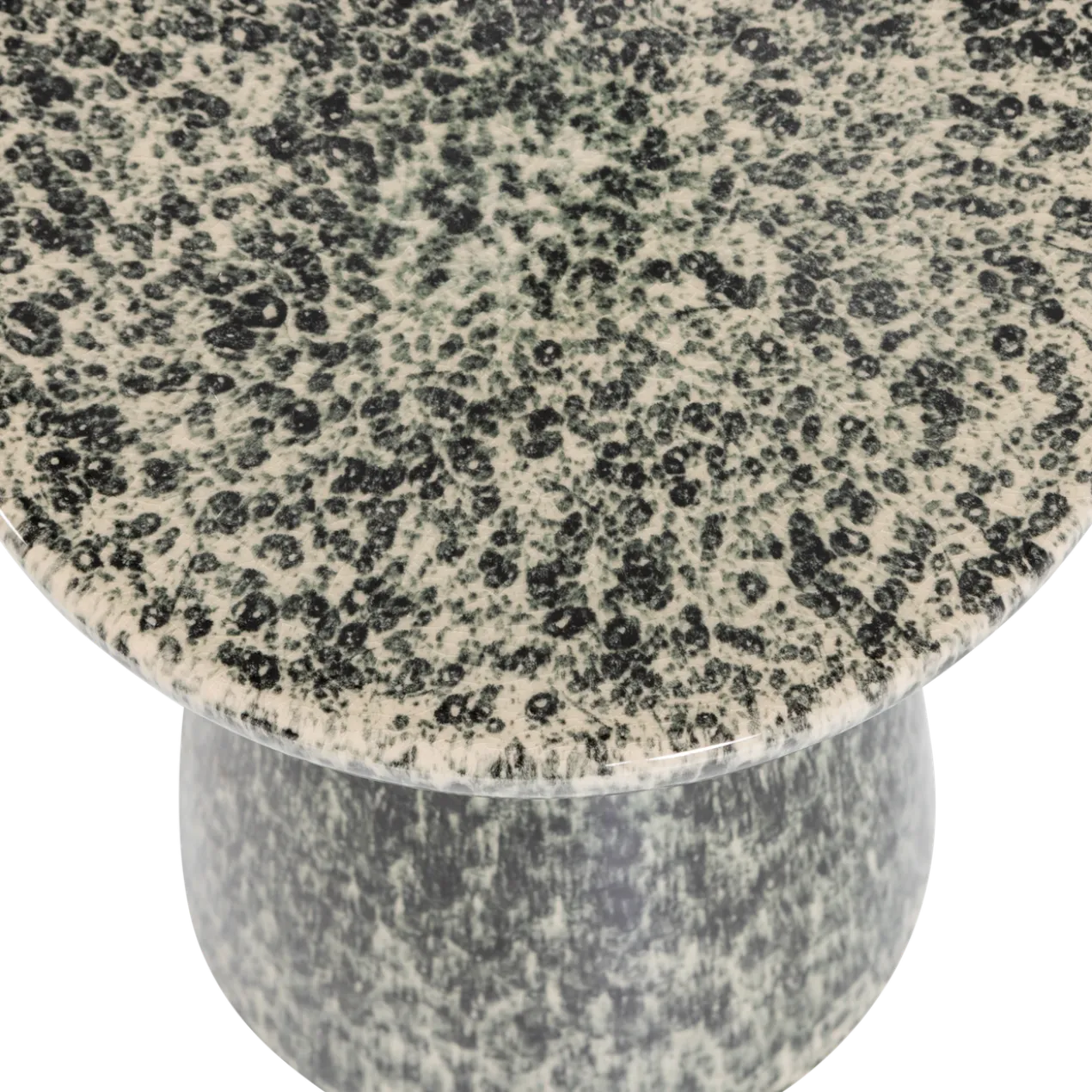 Fleck bijzettafel 43xo35 cm keramiek donkergrijs melange