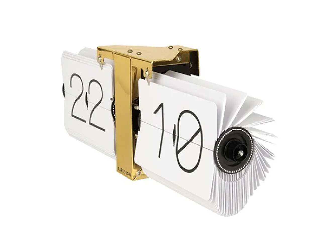Flip clock No Case white, brass stand