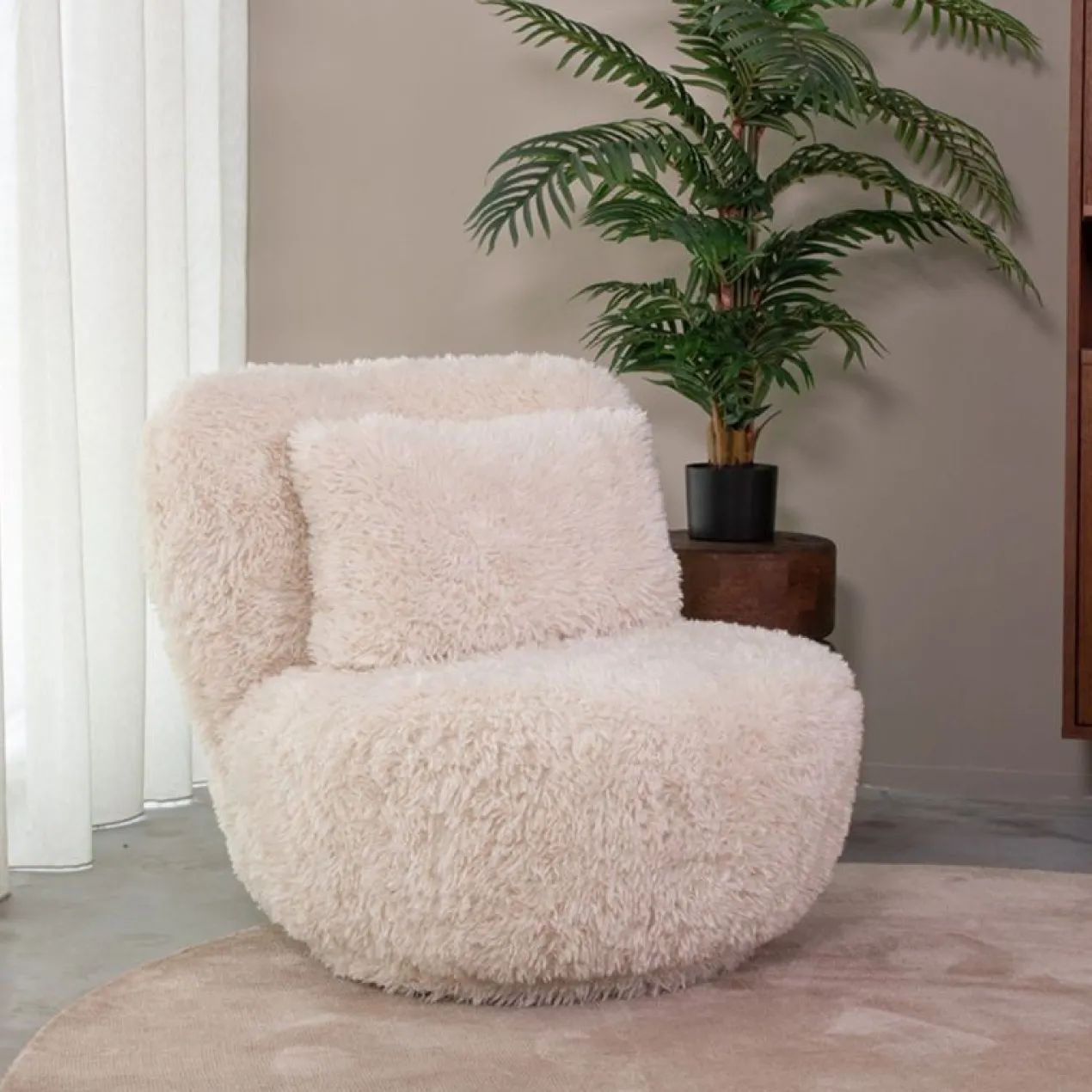 Fluffy draaifauteuil